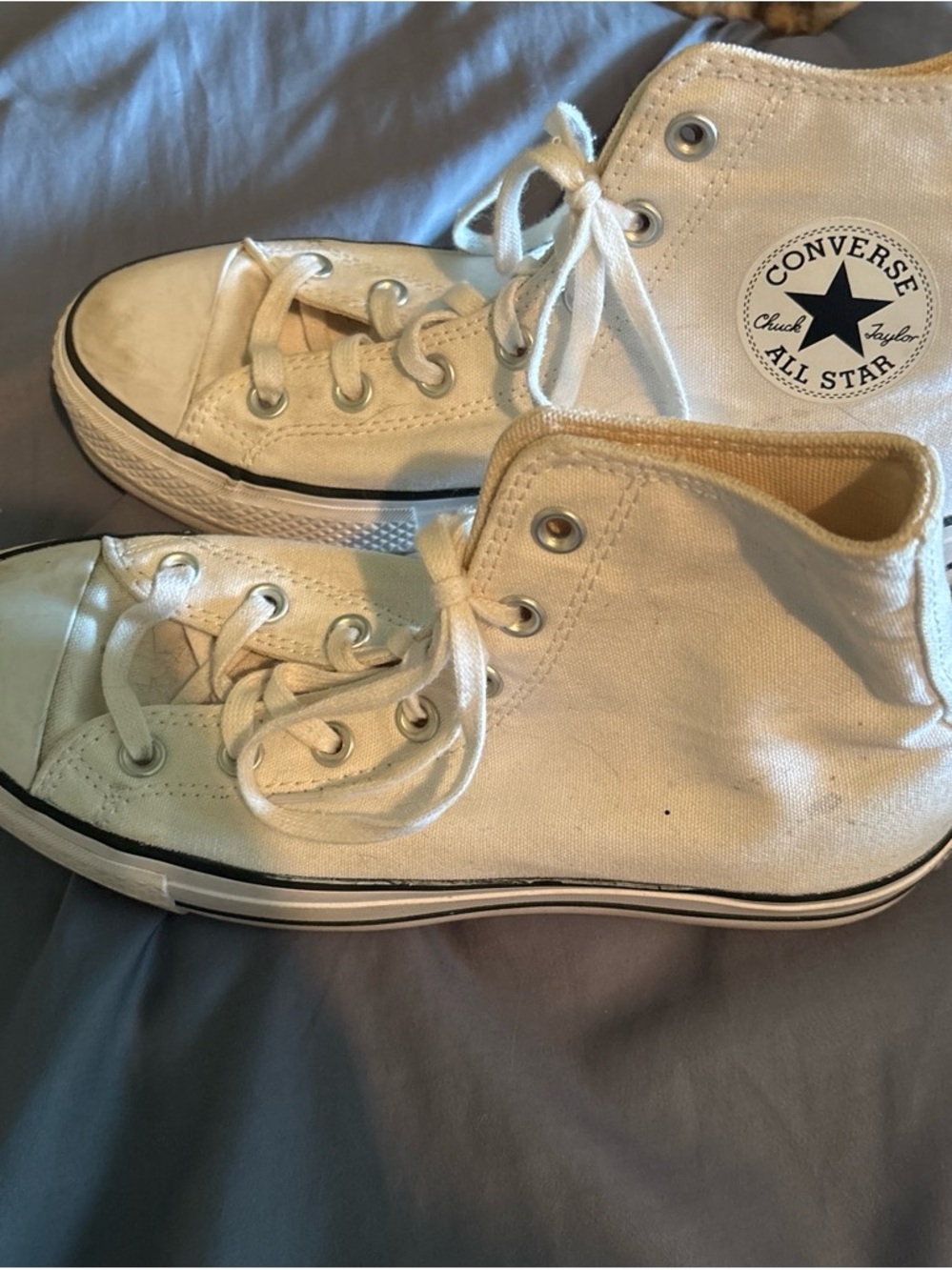 Converse Kids White High-Top Canvas Sneakers